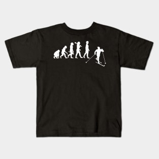 Cross Country Ski - Evolution Of A Nordic Skier Kids T-Shirt